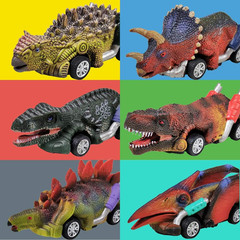 Dinosaur Toy Pull Back Cars,6 Pack Dino Toys for 3 Year Old Boys Girls and Toddl