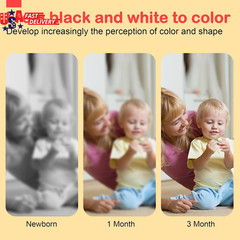 Black and White Baby Toy, Tummy Time High Contrast Newborn Toys 0-3 Months, Soft
