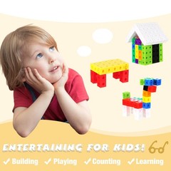 Jenaai 500 Pcs Math Learning Linking Cube Storage Container Counting Cubes
