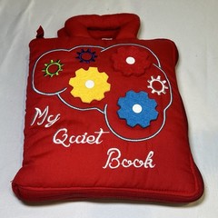DEMOCA Red My Quiet Book Soft with Carrying Handle Basic Fine Motor Skills EUC