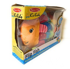 Melissa & Doug Flip Fish Soft Baby Plush Crinkle Teether Toy, For 0+