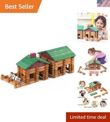 Creative 170-Piece Wooden Log Building Blocks for Imaginative Play – Safe & Fun!