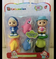 CoComelon Bath Squirter Toys, 6 Pieces – Includes JJ, Baby Shark, Mommy Shark,