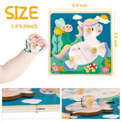 Wooden Puzzles for Toddlers 1-3 Toys Gifts for 1 2 3 Year Old Boys Girls, 4 Pack