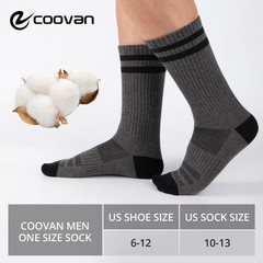 COOVAN 6 Pairs Mens Crew Socks Work Cotton Athletic Running Thin Socks Casual…