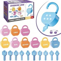 10-Pack Montessori STEM Lock & Key Toy Educational Counting Matching Games Kids