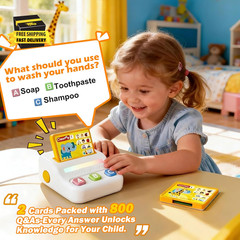 Learning Toys for Kids Ages 3-5, Educational Quiz Game with 800 Q&A Questions, M