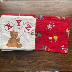 ABC Bear Alphabet Cloth Book Occupations Soft Washable Baby Toddler Handmade