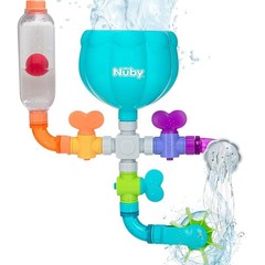 Nuby Wacky Waterworks Pipes Bath Toy – Baby Bathtub Small, Bright Colors