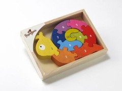 BeginAgain Number Snail Puzzle – Educational Wooden Number Puzzle – Kids 3 and