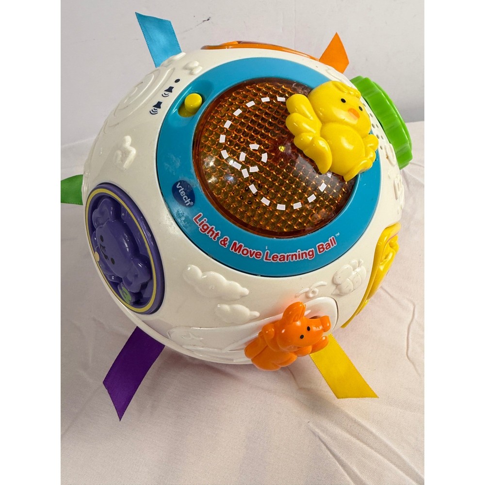 VTech Light & Move Learning Ball White Interactive Crawling Toy Animals Music
