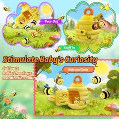 Baby Toys Soft Baby Beehive with 5 Sensory Bees 6-12 Months – Rattle, Crink Mirr