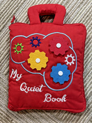DEMOCA Red My Quiet Book Soft with Carrying Handle Basic Fine Motor Skills EUC