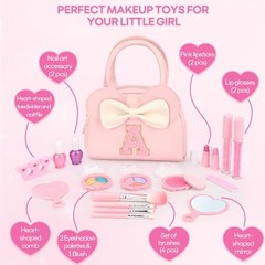 Kids Real Makeup Kit for Girls – 18Pcs Non-Toxic Washable Make Up Toys with A
