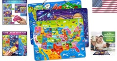Educational Magnetic Puzzles for Kids 3-5: World, USA, Space
