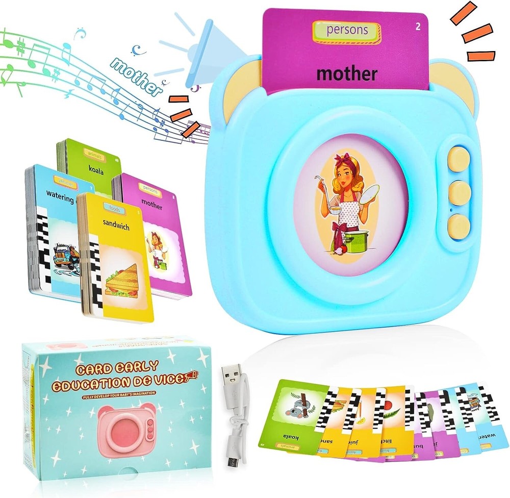 Kids Talking Flash Cards with Sight Words Autism Sensory Montessori Learning Toy