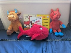 Kohls Cares Dr. Seuss Plush + Book Mr. Brown Moo & Fox In Socks & One Fish Two