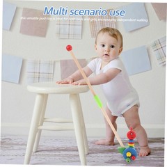 Toddler Push Walker Wooden Trolley with Cartoon Animal Design Rolling Wheels …