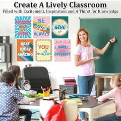 Motivational Posters for Classroom, 6Pcs Classroom Motivational Poster Positi…