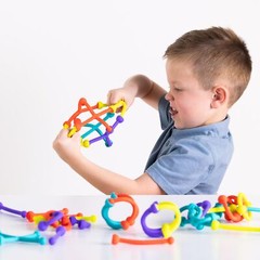 Multicolored Silicone Construction Toys for Kids STEM Learning and Creativity