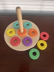 Lovevery Flexible Wooden 10 Ring Stacker Colorful Montessori Toy
