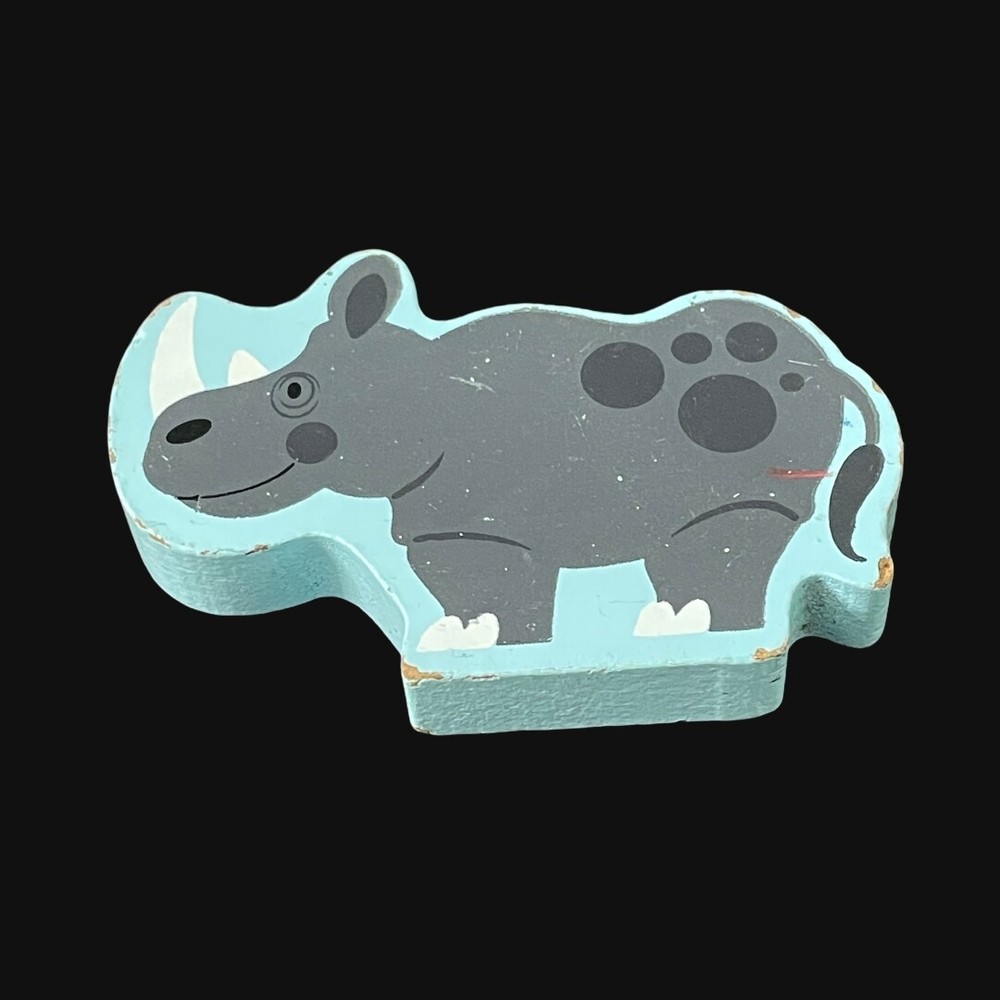 Melissa & Doug Noah’s Ark Shape Sorter Wooden Puzzle Piece Part Rhinoceros Rhino