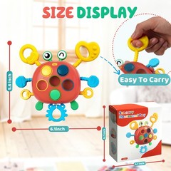 Toddler Travel Toy Silicone Pull String Montessori Sensory Gift Stuffer 18m+
