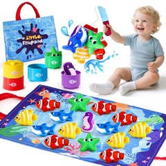Montessori Toys for Toddlers, Preschool Learning Toys Cloth Fishing Games wit…