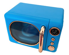 Blue Children Novelty Lifelike Plastic Mini Microwave Spinning Tray Toy (Works)