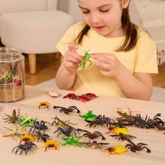 60 Miniature Insect Figurines in Storage Tube for Educational Play and Fun
