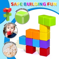 Magnetic Building Blocks Large, 1.65 inch Magnetic Stacking Cubes for Toddlers,