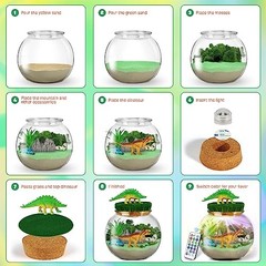 Dinosaur Terrarium Kit, Dinosaur Toys for Kids 5-7, Birthday Gifts for Boys |