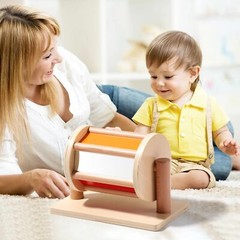 Rainbow Colorful Spinning Drum Wooden Montessori Toy