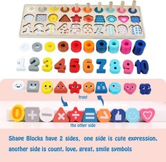 Wooden Montessori Toys for Kids, Toddler Number Puzzles Sorter Counting Shape…