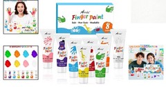 8PCS Washable Non-Toxic Finger Paint Set – Vibrant & Fun Creative Art Supplies