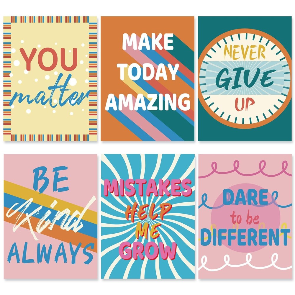 Motivational Posters for Classroom, 6Pcs Classroom Motivational Poster Positi…