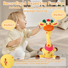 Talking Dancing Giraffe Toy – Repeats What You Say Lights Baby Toy | Singing Mus