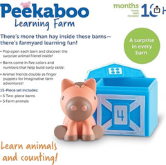 Learning Resources Peekaboo Learning Farm – 10 Pieces, Ages 18+ Months Toddler