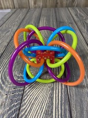Manhattan Toys Red Cube Strap Baby Toy Toddler Kid Ball