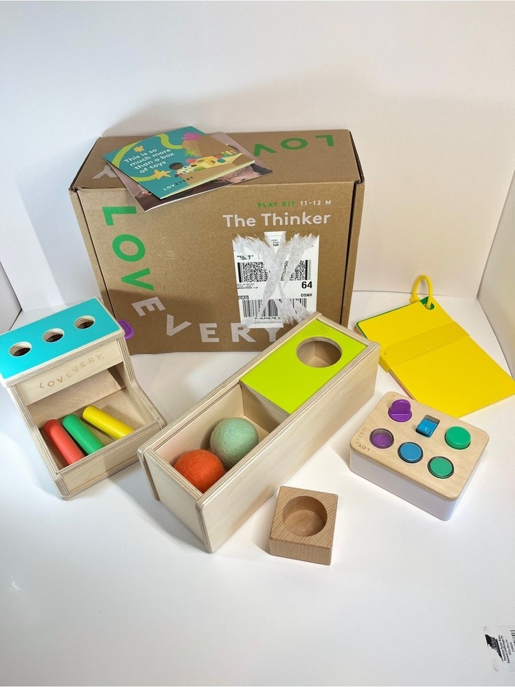 Lovevery The Thinker Play Kit 11-12 Months Wooden Peg Drop Sensory Switchboard