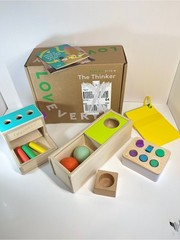 Lovevery The Thinker Play Kit 11-12 Months Wooden Peg Drop Sensory Switchboard