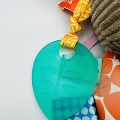 Bright Starts Playful Pals Sloth Gray Teether Rattle Crinkle Baby Activity Toy