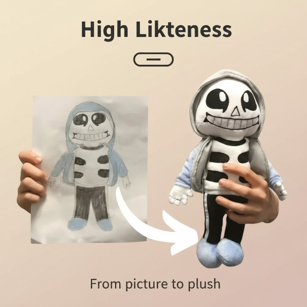 Custom Plush Doll from Photo – Handmade Stuffed, Personalized Plush (8In-25In)