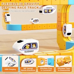 Electric klick Rail Infinity 3D Train Set, Building Stem Toys for Boys 127 Pcs