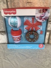 Fisher Price Seasons Greetings Baby Holiday Toy 4 Piece Christmas Gift Set 3m +