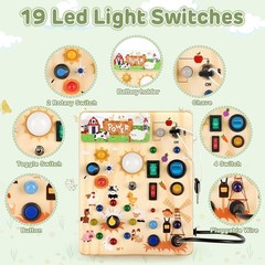 Educational Sensory Board with LED Lights – Safe Fun for Toddlers 1-3