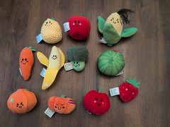 Baby Sensory Toys 11 PCS My First Fruit Vegetable Color Sorting Plush Play Food