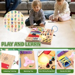 Engaging Montessori Busy Board for Ages 1-3 – Develop Skills with LED Lights