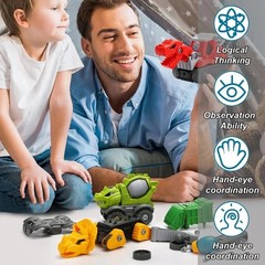 5 Take Apart Dinosaur Set w/h Electric Drill Boy Building Toy For Kids