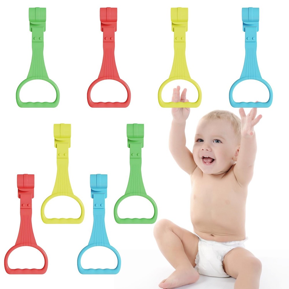 8Pcs Pull Up Rings – Baby Walking Small Single, Blue, Yellow, Red and Green.